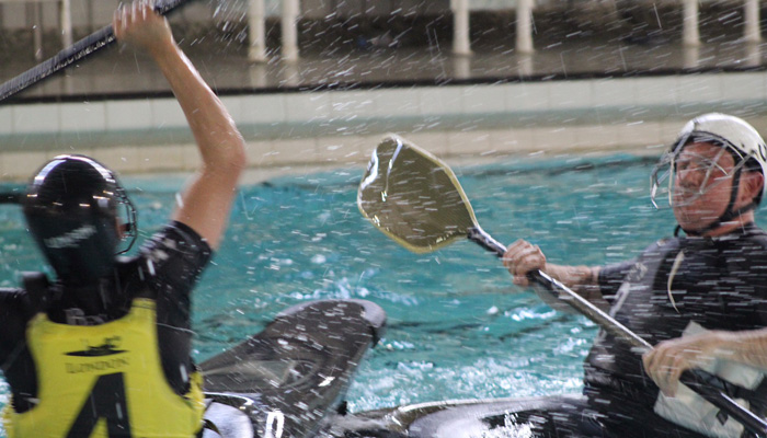 Robert Wilson in Canoe Polo match